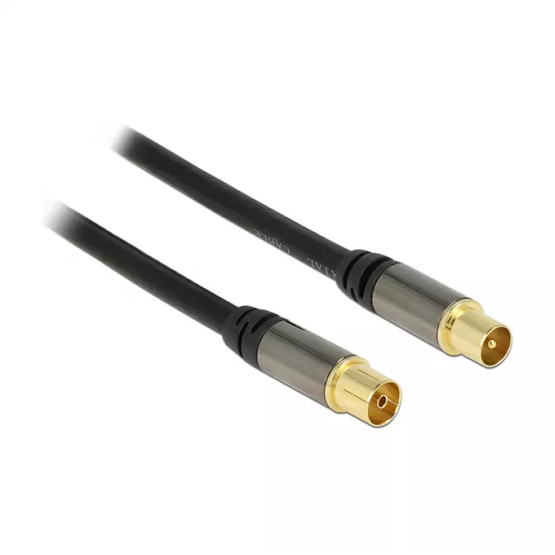 Kabel koncentryczny RG-6/U DeLOCK 88925 5 m IEC Czarny