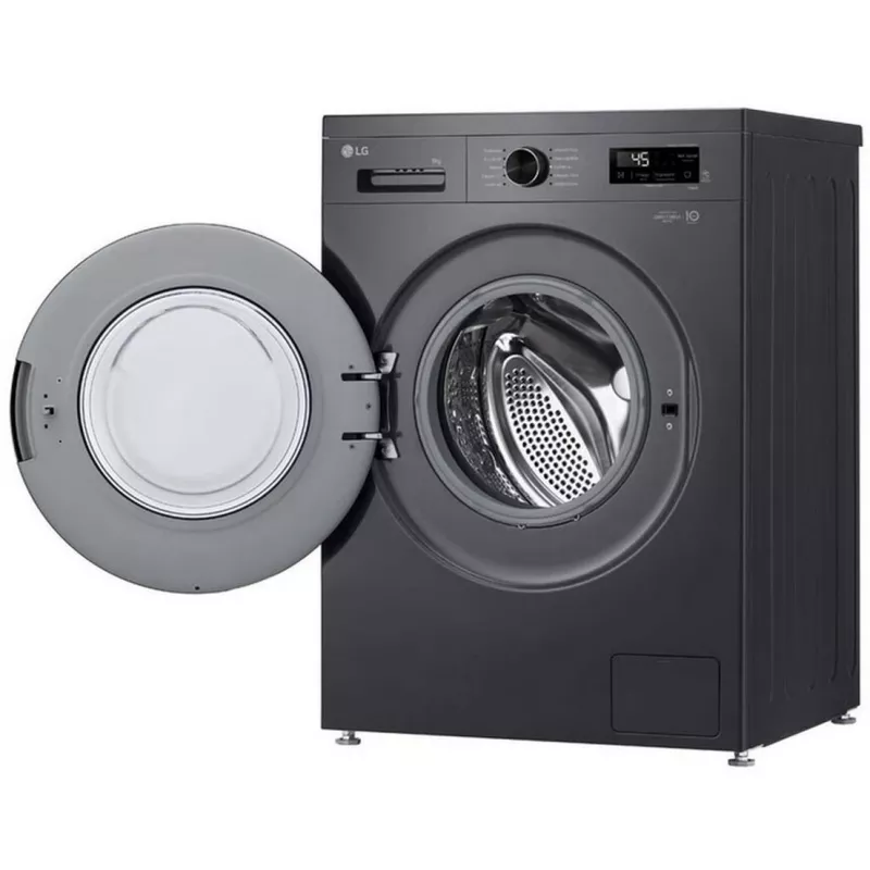 LG Washing machine | F4X1009NMB | Energy efficiency class A | Front loading | Washing capacity 9 kg | 1400 RPM | Depth 55 cm | Width 60 cm | Wyświetlacz | LED | Steam function | Direct