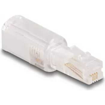 Przejściówka DeLOCK 88169 RJ10 przezroczysta biała pozłacana