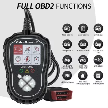 Tester diagnostyczny OBDII QOLTEC ProLine 50685 — skaner OBD-II do pojazdów z instalacją 8V/25V