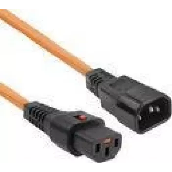 ACT Powercord C13 IEC Lock C14 pomarańczowy 1 m PC938 230V 10A