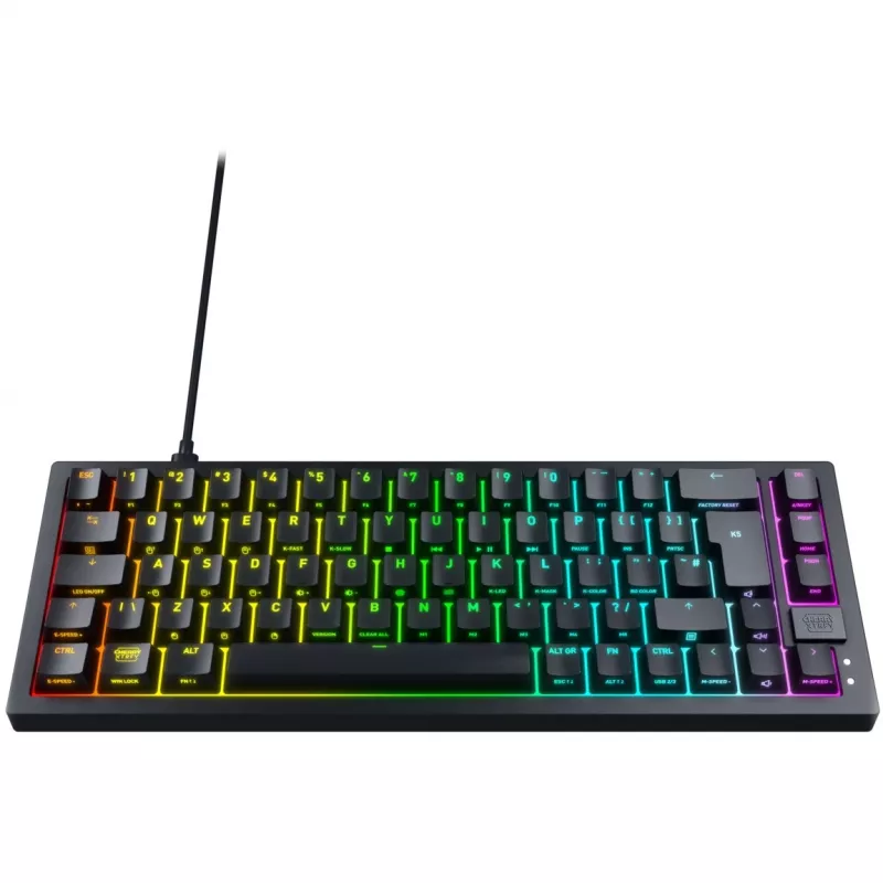 CHERRY K5V2 Klawiatura kompaktowa Gaming USB QWERTY Angielska Czarna 67 klawiszy RGB LED