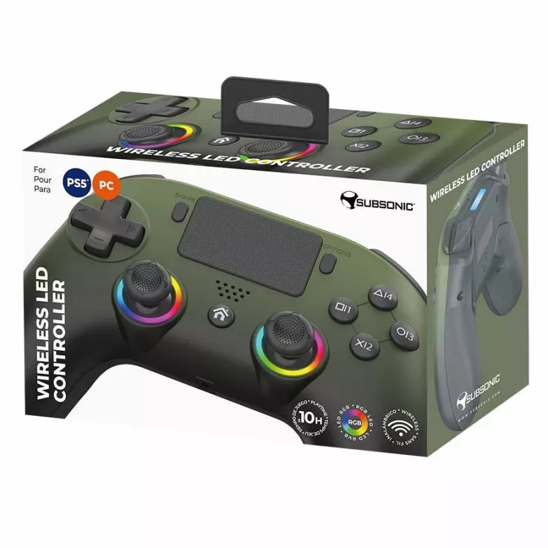 Bezprzewodowy kontroler LED Subsonic zielony do PS5