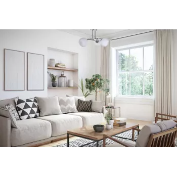 Activejet Classic lampa wisząca sufitowa żyrandol IRMA nikiel potrójny 3xE27 do salonu