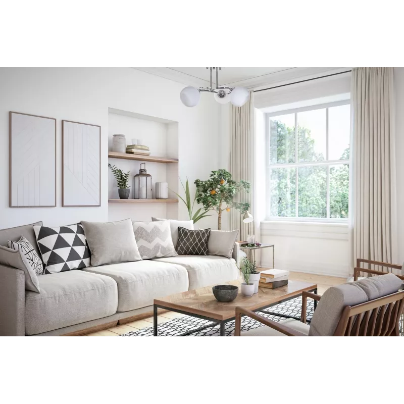 Activejet Classic lampa wisząca sufitowa żyrandol IRMA nikiel potrójny 3xE27 do salonu