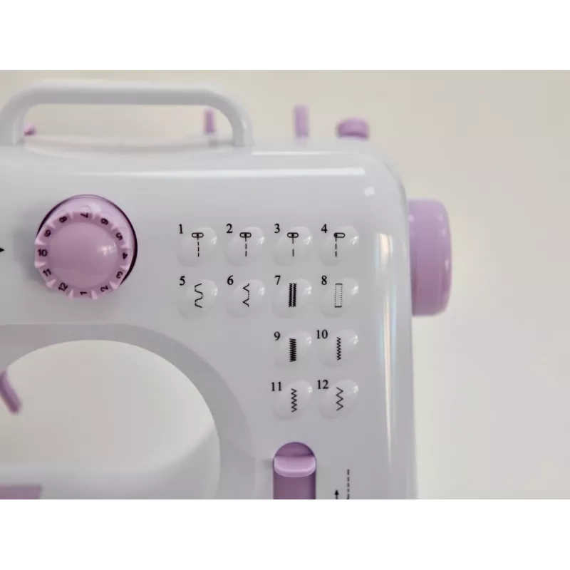 Półautomatyczna maszyna do szycia Łucznik Mini — Elektryczna, 3 wzory ściegów, 4-krokowy otwór na guzik, wolne ramię