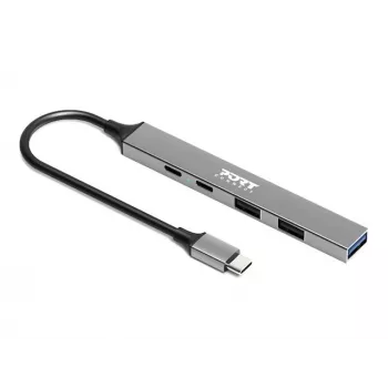 USB Hub Port Designs 900163 Type-C 5000 Mbit/s Srebrny