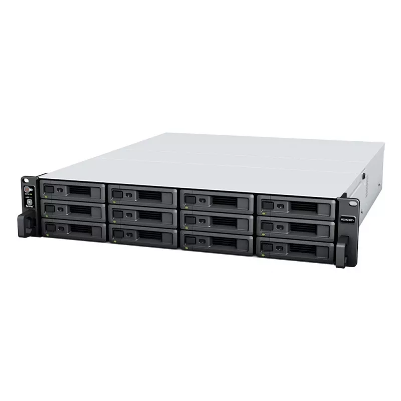 Synology RackStation RS2423+ Serwer NAS/magazynowy Rack (2U) Ryzen Embedded V1780B 8 GB DDR4 0 TB DiskStation Manager Czarny, Szary