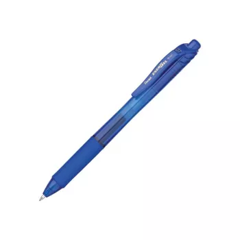 Pentel EnerGel X - Długopis żelowy wysuwany - Niebieski - Niebieski - Przezroczysty - Plastik - Guma - Guma - Symetryczny
