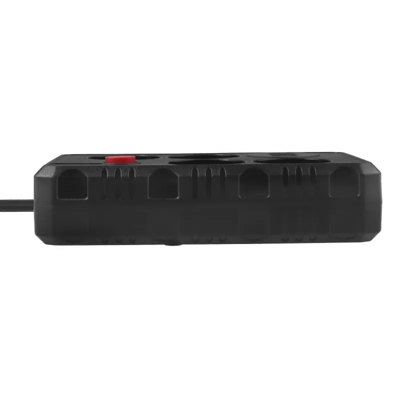 Listwa zasilająca MACLEAN MCE393 B — 4 gniazda, 3×USB, 110–240 V, 2500 W, kabel 3 m, czarna