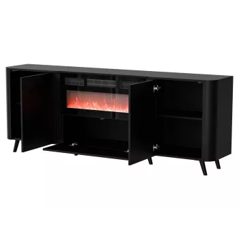 Komoda Cama Meble Volare 200 x 39 x 75 cm, czarna, płyta wiórowa, rama 16 mm