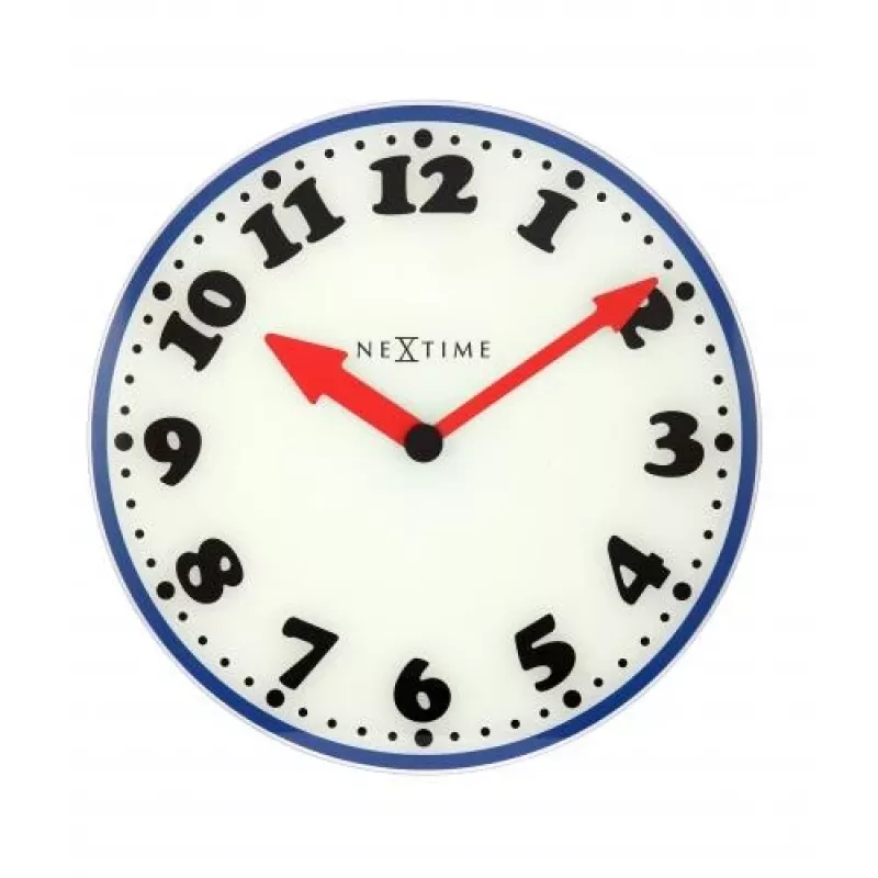 Zegar ścienny NeXtime 8151 Boy, Ø43 cm, biały/niebieski/czarny/czerwony