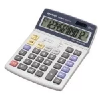 Sharp EL2125C kalkulator Biurkowy Finansowy Czarny, Niebieski, Szary