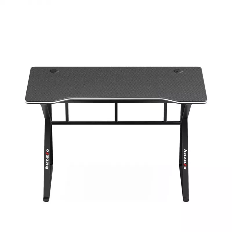 Biurko gamingowe huzaro Hero 1.6 Czarny — prosty blat MDF/karbon 1200×600×750 mm, metalowa rama