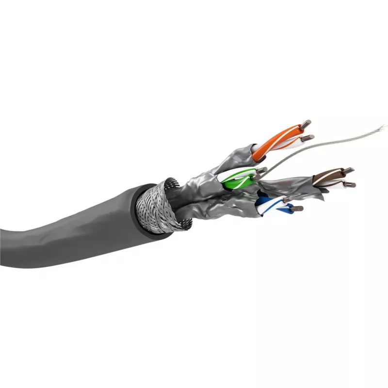 Wentronic Goobay Kabel sieciowy CAT 6, S/FTP (PiMF), Szary, 305 m - Mieszanka miedzi CCA, AWG 23/1 (drut), PVC (95696)