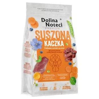 Sucha karma dla psów Dolina Noteci Premium Duck 9 kg — psy dorosłe, 26% białka, 15% tłuszczu, bezglutenowa, smak kaczki