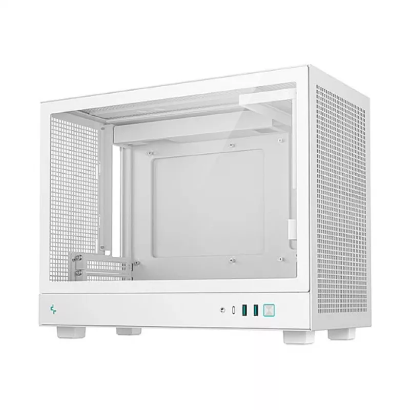 Obudowa komputerowa DeepCool CH160 PLUS WH Small Form Factor biała, microATX, szkło hartowane, USB-C