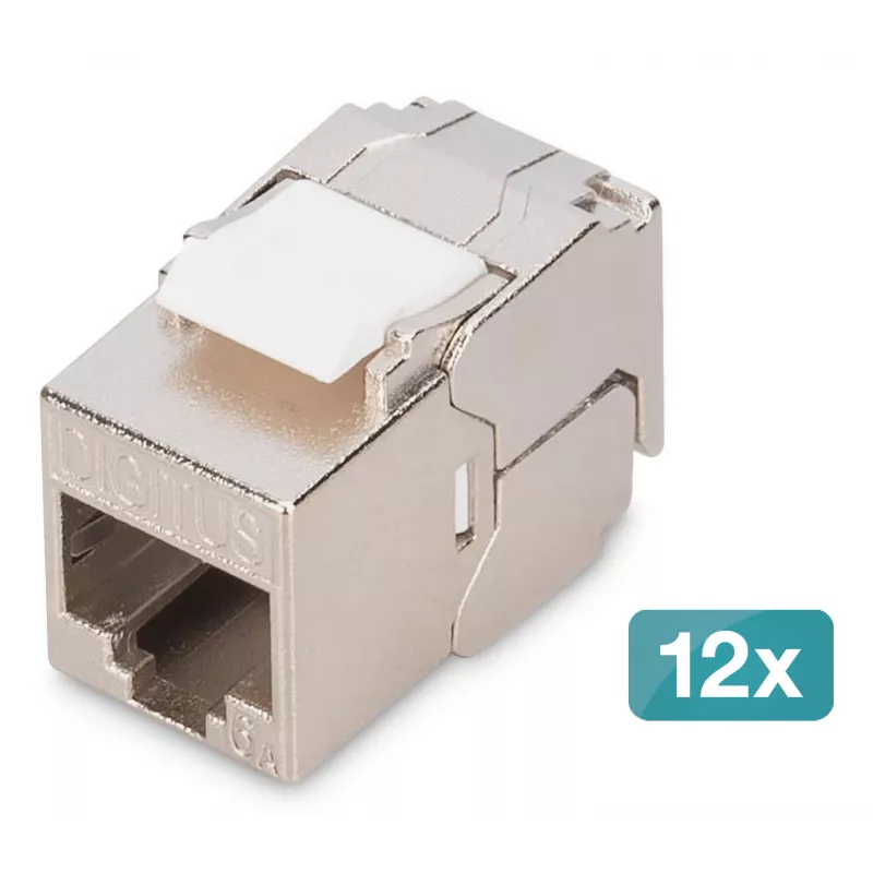 Digitus CAT 6A kompaktowy moduł keystone ekranowany montaż beznarzędziowy 12 szt.