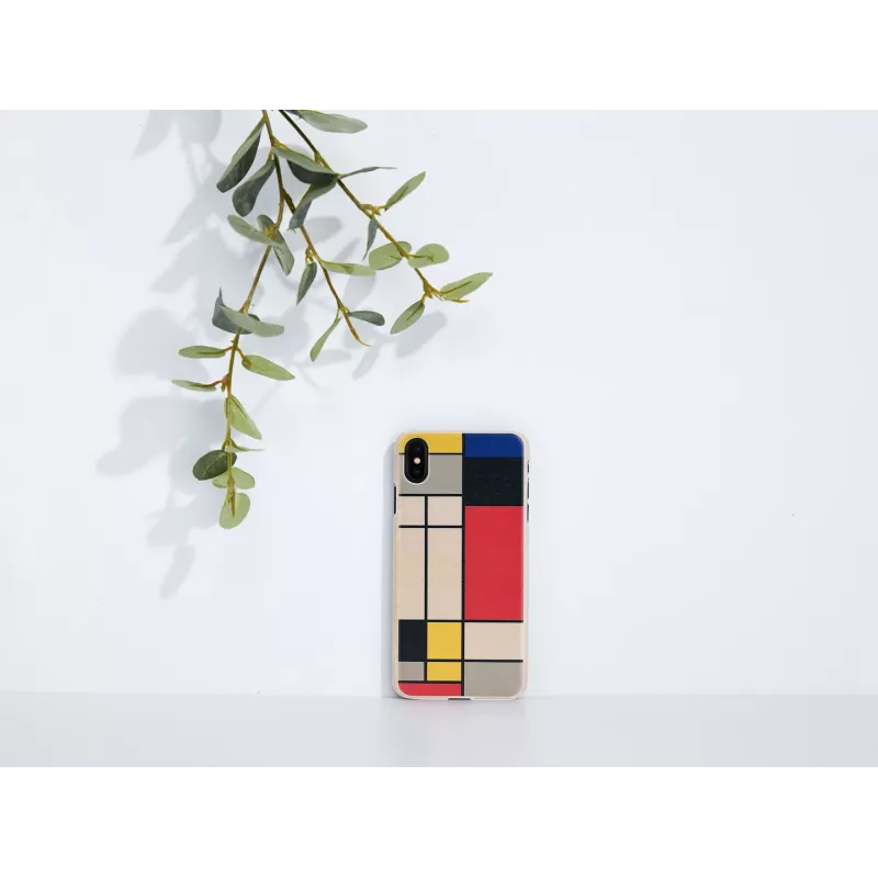Etui man and wood na iPhone XS Max — drewniany tył, biała ramka