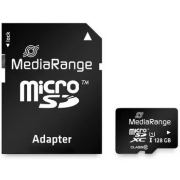 MediaRange MR945 - Karta pamięci Flash (z adapterem microSDXC na SD) - 128 GB - UHS-I / Class10 - microSDXC - Czarny (MR945)