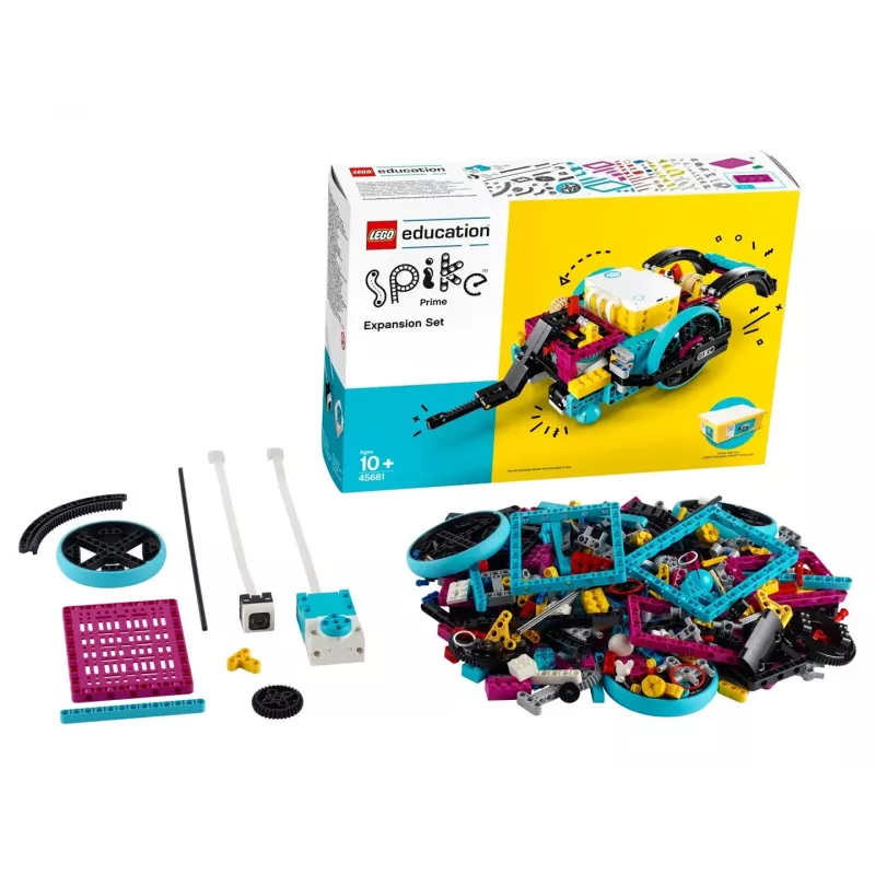 Zestaw rozszerzający robotyka edukacyjna LEGO Education Spike Prime 45681 — 604 dodatkowe elementy kompatybilne z LEGO do projektów klasowych