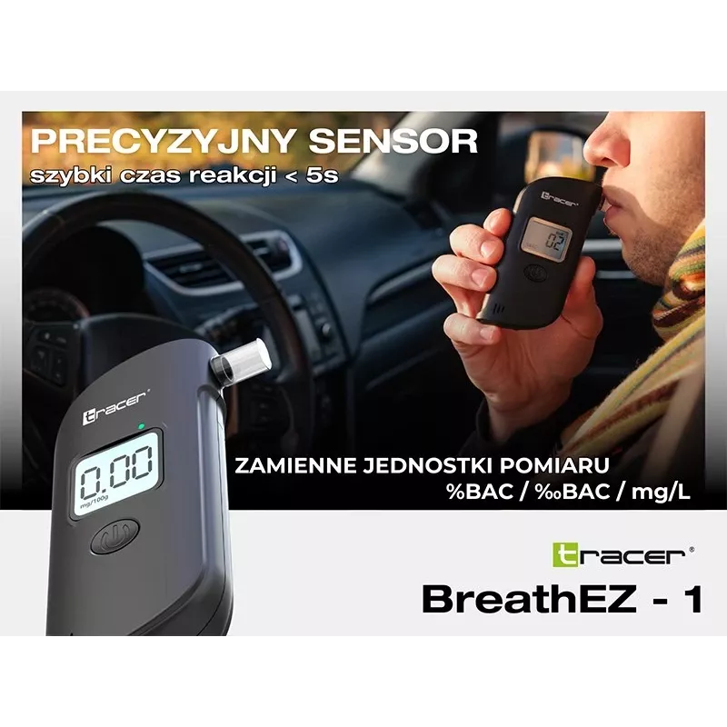 Alkomat półprzewodnikowy Tracer BreathEZ-1, czarny