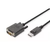 Digitus - Kabel DisplayPort - DisplayPort (M) - DVI-D (M) - 5,0m (DisplayPort 1.2) - Formowany, Śruby motylkowe - Czarny (AK-340301-050-S)