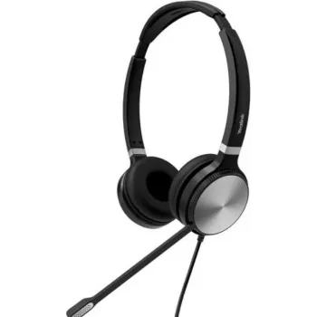 Yealink YHS36 E2 Dual 1308231 Zestaw słuchawkowy – binauralny – QD-to-RJ9 – redukcja szumów – HD-Wideband – skórzane nauszniki – czarny