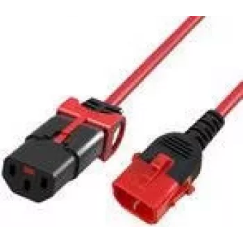 ACT Powercord C13 IEC Lock+ - C14 IEC Lock Dual Locking czerwony 3 m, PC3617