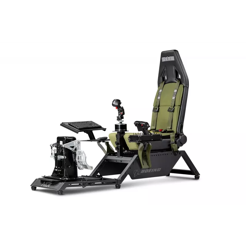 Fotel kokpitowy next level racing symulator lotu Boeing Military 396055 — dedykowany fotel do symulacji lotu kompatybilny z wolantami i pedałami