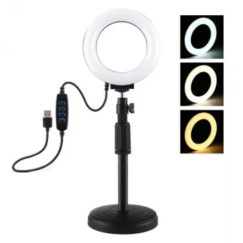 Lampa pierścieniowa LED Puluz z regulowaną podstawą PU391