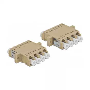 Adapter światłowodowy DELOCK LC żeński na LC żeński, beżowy, opakowanie 2 szt.