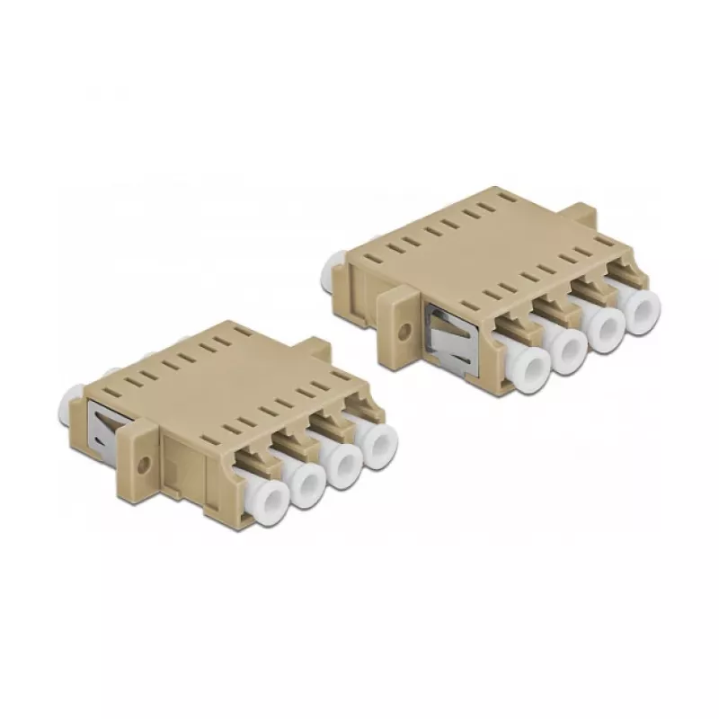 Adapter światłowodowy DELOCK LC żeński na LC żeński, beżowy, opakowanie 2 szt.