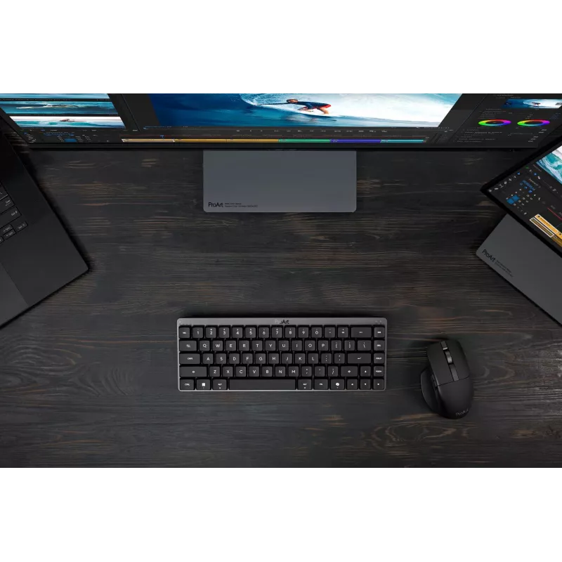 Klawiatura ASUS ProArt KD300 65% mechaniczna RGB, USB + bezprzewodowa RF + Bluetooth, czarna