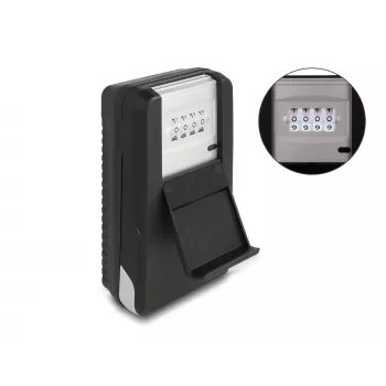 Key Cabinet DELOCK 20932 aluminiowo-plastikowy organizer na klucze z zamkiem szyfrowym, czarny