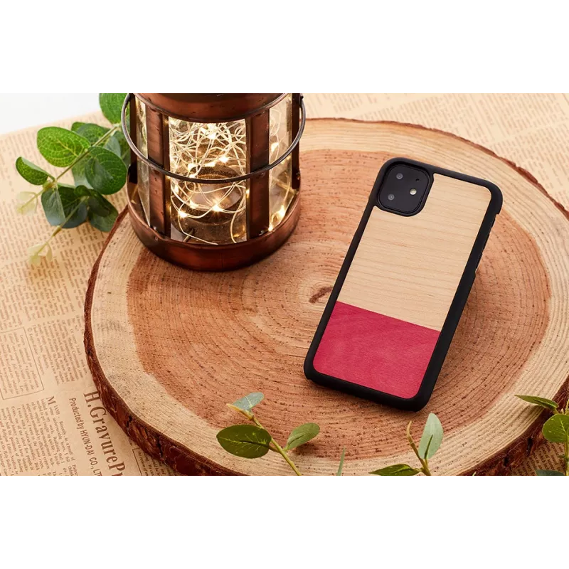 Etui na smartfona man and wood do iPhone 11 — czarne, asymetryczny design