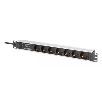 Digitus DN-95441 listwa zasilająca PDU 7 gniazd AC 1U Czarny Srebrny