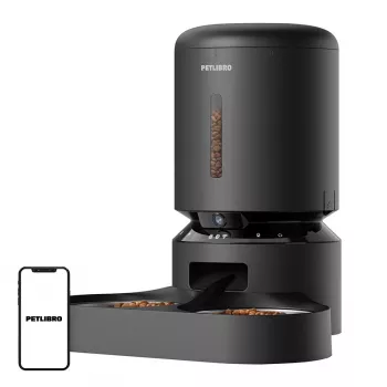 Automatyczny podajnik karmy Petlibro Granary z kamerą i podwójną miską, 5L (czarny)