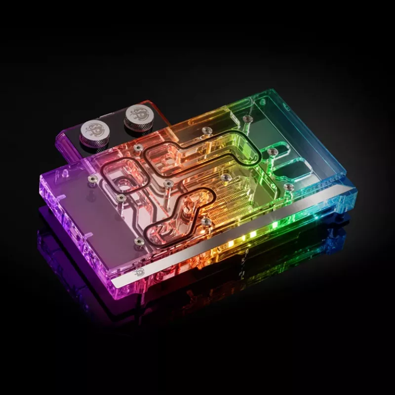 Blok wodny BitsPower Classic VGA BP-VG3070FE — 125×171,4×28,4 mm, RGB 3‑pin, czarny/srebrny/przezroczysty