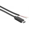 Joy-it K-1473 kabel zasilający Raspberry Pi, Arduino, Banana Pi, Cubieboard [1x wtyk USB-C™ – 1x otwarty koniec] 1 m czarny (K-1473)