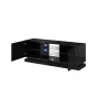 Szafka RTV cama meble QIU 160 — MDF czarny połysk, 1600×420×570 mm