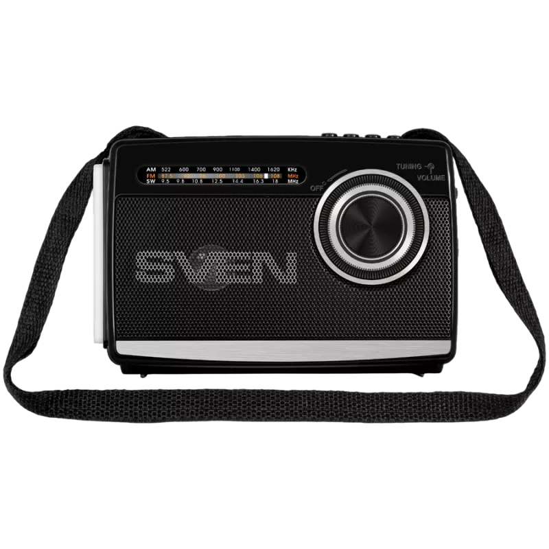 Głośnik SVEN SRP-155, czarny (3W, Bluetooth, FM/AM/SW, USB, microSD, latarka, bateria)