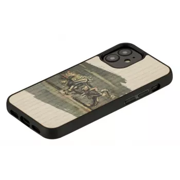 Etui na telefon Man and Wood do iPhone 12 mini — wzór biały byk