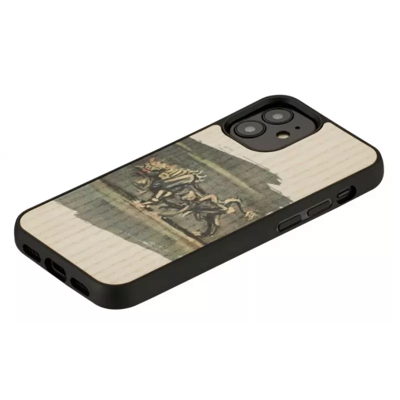 Etui na telefon Man and Wood do iPhone 12 mini — wzór biały byk