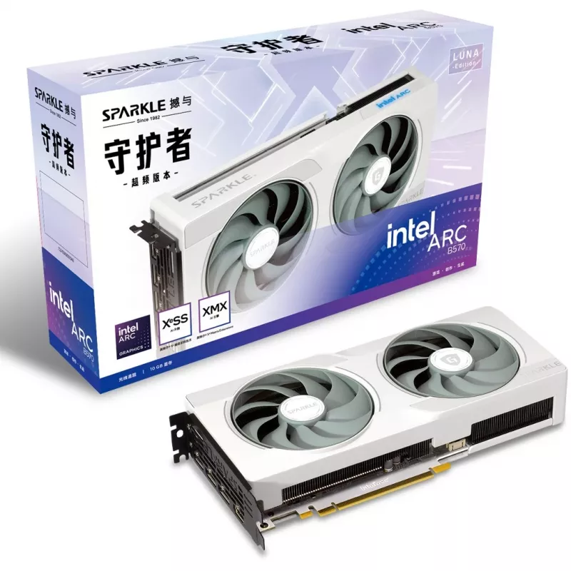 Karta graficzna Sparkle Arc B570 Guardian Luna OC 10 GB GDDR6, PCIe 4.0 x8, 160-bit, 242×105×44 mm