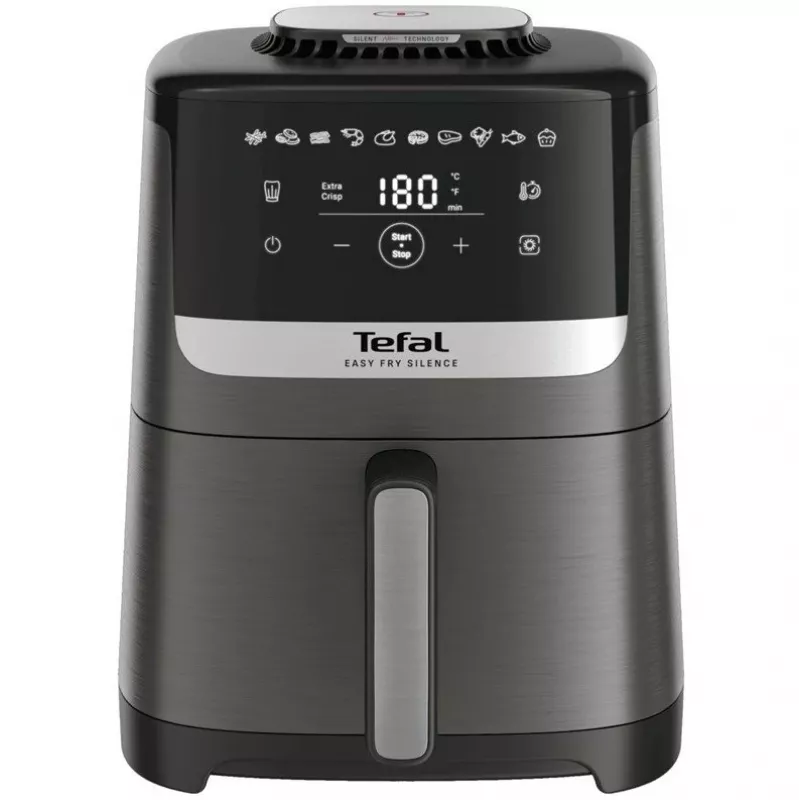 Frytownica Tefal Easy Fry Silence EY551HE0 Pojedyncza 5 L Wolnostojąca Frytownica beztłuszczowa Czarna, Szara, Stal nierdzewna