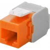 Wentronic Goobay CAT 6a KeyStone RJ45 Jack, nieekranowane, 500MHz, pomarańczowo-białe (90690)