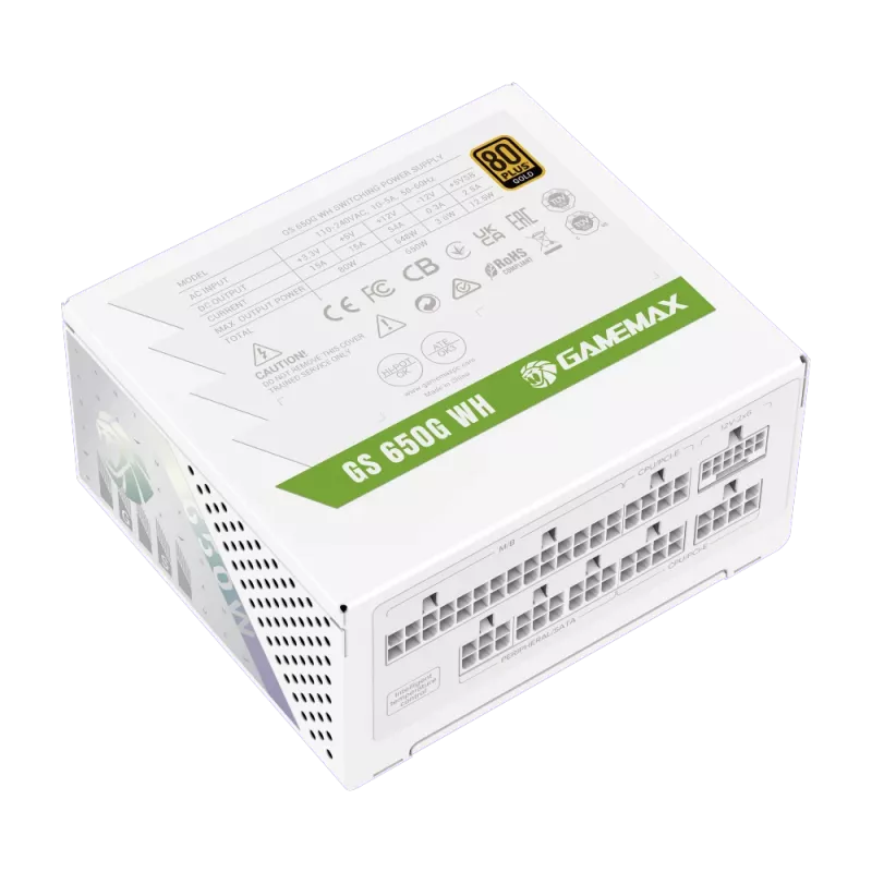 Zasilacz Gamemax, 80 PLUS, Gold | GS 650G WH | 650 W