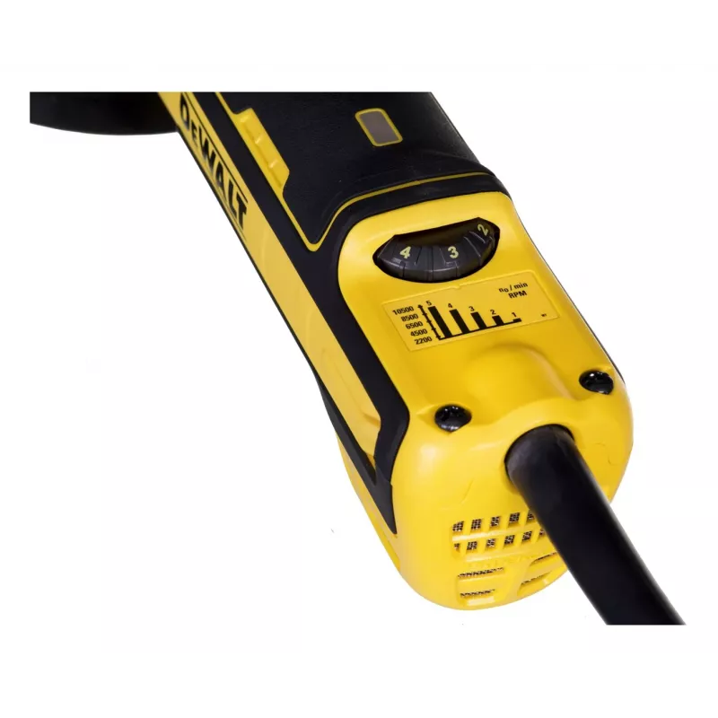 DeWALT DWE4357-QS przenośna szlifierka Szlifierka tarczowa Czarno-żółta 10500 obr./min 1700 W