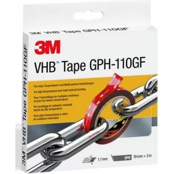 Taśma klejąca 3M GPH-110F19-3, szara, długość 3 m, szerokość 19 mm, 1 rolka